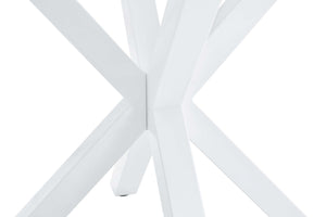 5 Pieces Dining Set, Table Cross Leg Mid-Century Dining Table For 4 - 6 People With Round Table Top, Pedestal Dining Table, End Table Leisure Coffee Table - White by Couch.com