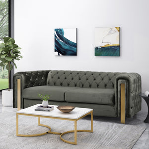 Comfy 3 Sofa With Tufted Back And Arm, Modern For Living Room - Gray by Couch.com