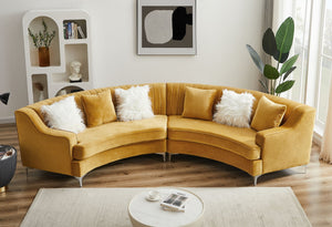 Velvet Curved Sofa by Couch.com