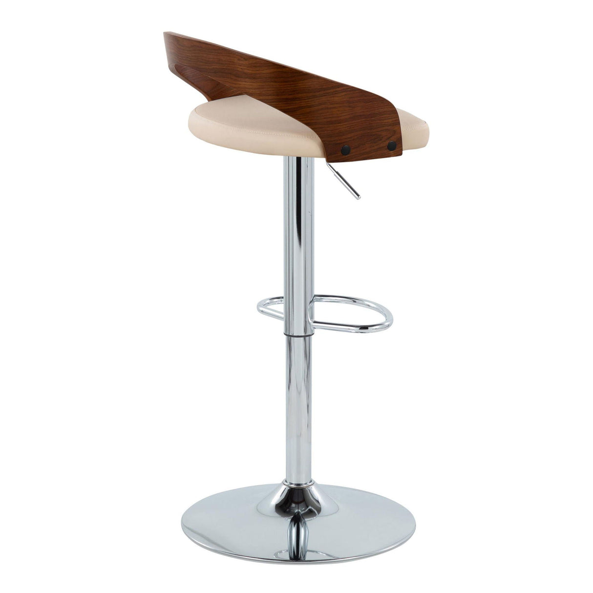 Grotto - Mid Century Modern Adjustable Height Barstool, Swivel With Oval Footrest (Set of 2) by Couch.com