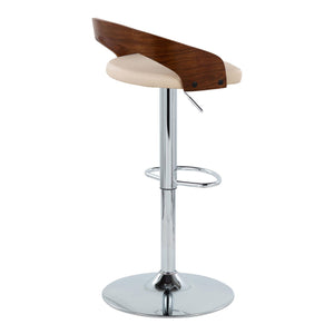 Grotto - Mid Century Modern Adjustable Height Barstool, Swivel With Oval Footrest (Set of 2) by Couch.com