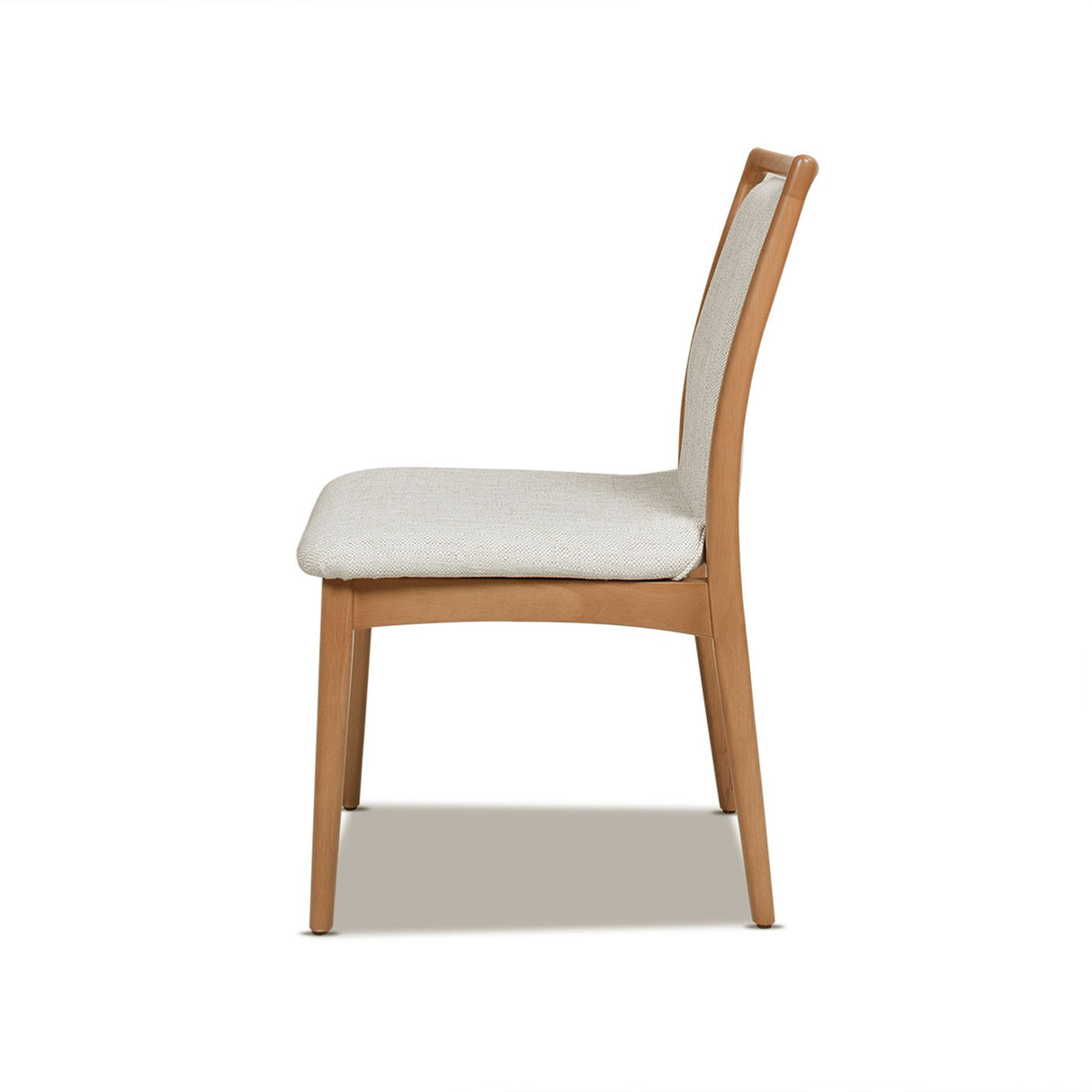 Couch.com Scandi Upholstered Dining Chair, Stain Resistant High (Set of 2) Natural Light Brown / White Pepper, Set of 2, Durable Design, Fabric Construction, White Finish by Couch.com