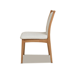 Couch.com Scandi Upholstered Dining Chair, Stain Resistant High (Set of 2) Natural Light Brown / White Pepper, Set of 2, Durable Design, Fabric Construction, White Finish by Couch.com
