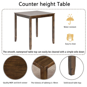 5 Piece Dining Table Set, Wooden Dining Square Table Set For 4 by Couch.com