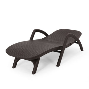 Polypropylene Resin Chaise Lounge With Hand Crafted Details - Dark Brown by Couch.com