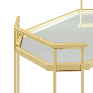 Modern Glam Mirror Top Accent Table - Pale Gold by Couch.com
