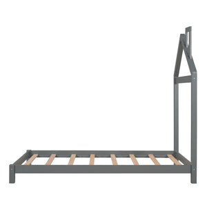 Platform Bed With House Shaped Headboard by Couch.com