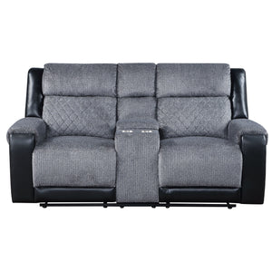 Alicia - Console Reclining Loveseat - Gray Black by Couch.com