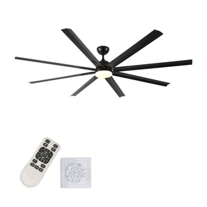 Couch.com Super Large Black Ceiling Fan With Remote Control Black, Metal Construction, Black Finish by Couch.com