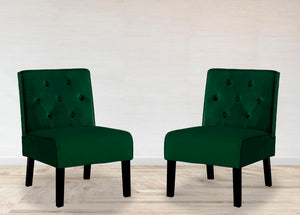 Reese - Living Room Armless Button Tufted Pattern Accent Chair (Set of 2) by Couch.com