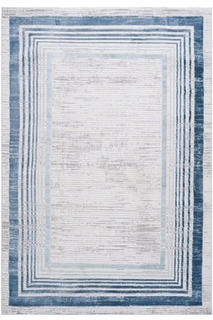 Marfi - 6' X 9' Bordered Area Rug - Blue / Ivory