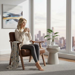 Accent Chair, Classic Mid Century Modern For Extra Seating