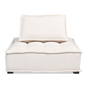 Couch.com Arwen Square Modular Pillow Back Lounge Chair White Beige, Durable Design, Modern Style, Easy to Clean, Fabric Construction, Beige Finish by Couch.com