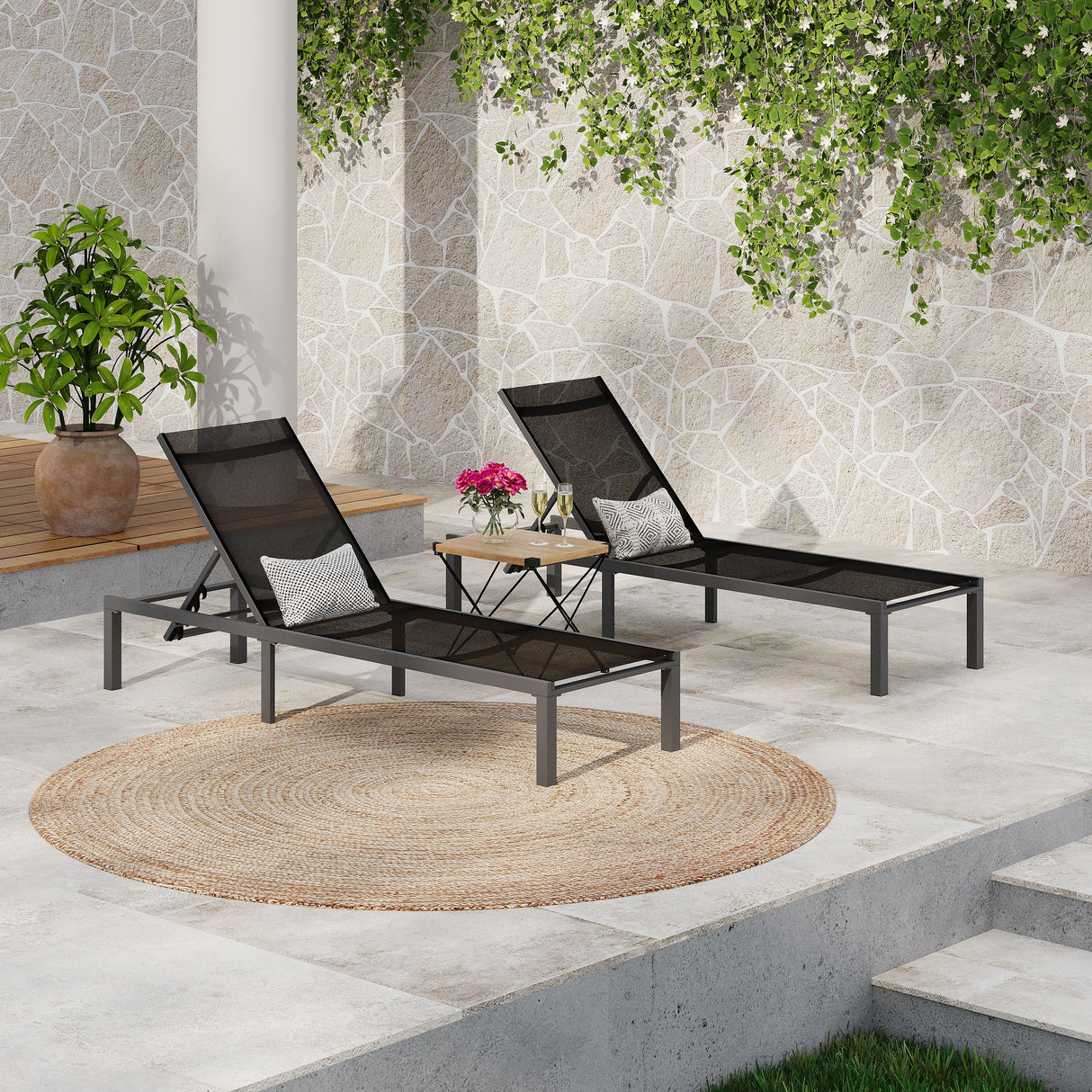 Westport - Outdoor Chaise Lounge (Set of 2) - Black by Couch.com