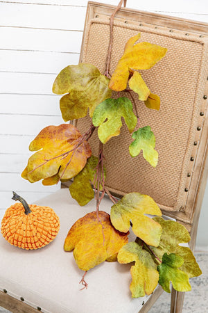 Maple Leaf Spray Green & Mustard, Botanicals Decor For Harvest Festival Fall Festival & Thanksgiving Table Decorations (Set of 12) - Green / Mustard by Couch.com
