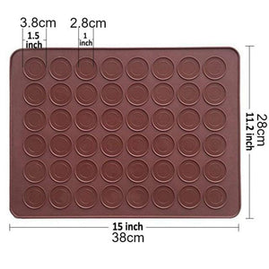 1-2pc/set Large Macaroon Kit Silicone Mat Non-Stick Baking Mold Set 48 Capacity Pot Cake Decorating Supplies Macaron Silicone Mat Non-Stick Silicone Macaron Reusable Baking Mold Set