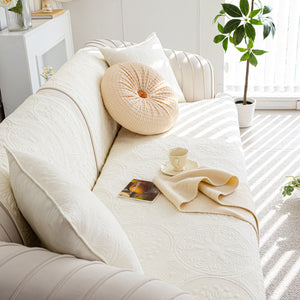 Cotton Quilted Sofa Cover, Non-Slip Couch Protector Fits Backrest, Seat & Armrest