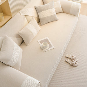 Herringbone Sofa Protector Cover, Non-Slip Couch Cover for Seat, Back & Arms