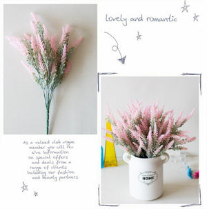 1 Bundle Artificial Lavender Fake Flowers Wedding Bouquet Home Kitchen Office Table Centerpieces Arrangements Decor