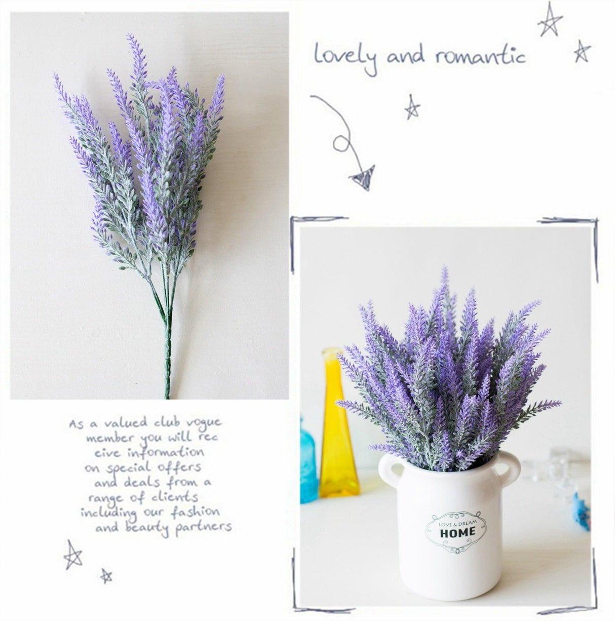 1 Bundle Artificial Lavender Fake Flowers Wedding Bouquet Home Kitchen Office Table Centerpieces Arrangements Decor