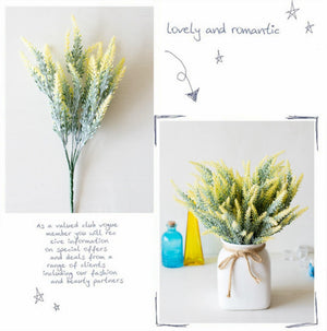 1 Bundle Artificial Lavender Fake Flowers Wedding Bouquet Home Kitchen Office Table Centerpieces Arrangements Decor