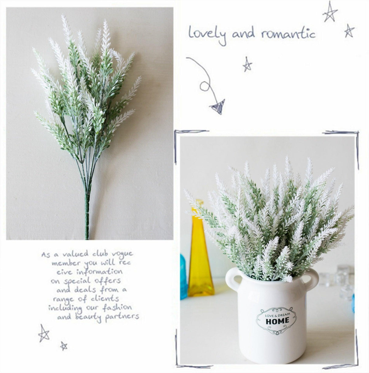 1 Bundle Artificial Lavender Fake Flowers Wedding Bouquet Home Kitchen Office Table Centerpieces Arrangements Decor