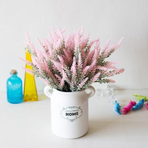 1 Bundle Artificial Lavender Fake Flowers Wedding Bouquet Home Kitchen Office Table Centerpieces Arrangements Decor