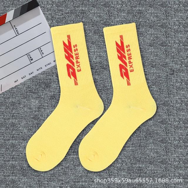 1 Pair Brand New Fashion Pure Cotton Black White Crew Unisex Socks Sports High Skateboard Blaze Street Wear Happy Long Warm Winter And Autumn Socks For Men And Women