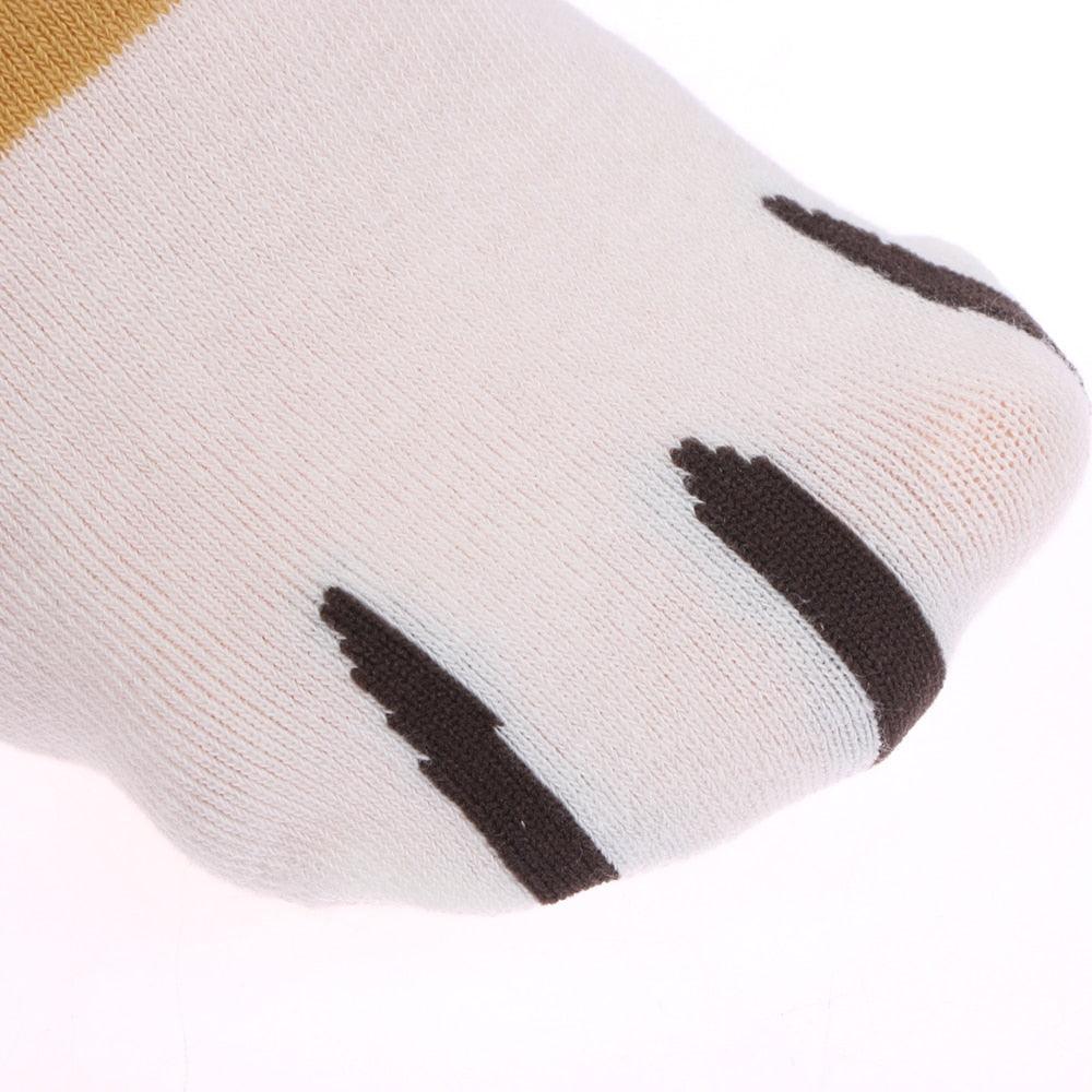 1 pair New Lady Girls Summer Winter Candy Color Kawaii Cute Socks Cartoon Cute Cats Paw Kitty Claws Ankle Short Socks Cute Paw Casual Ankle Socks For Men And Women