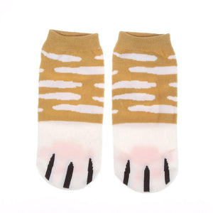 1 pair New Lady Girls Summer Winter Candy Color Kawaii Cute Socks Cartoon Cute Cats Paw Kitty Claws Ankle Short Socks Cute Paw Casual Ankle Socks For Men And Women