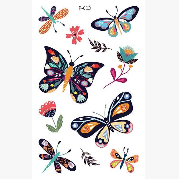 1 Pc Butterfly 3D Temporary Tattoo 52 Style Waterproof Butterfly Tattoos Stickers Temporary Colorful Design For Womens