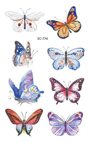 1 Pc Butterfly 3D Temporary Tattoo 52 Style Waterproof Butterfly Tattoos Stickers Temporary Colorful Design For Womens