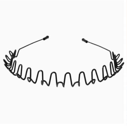 1 pc Fashion Wave Men's Women Unisex Black Wavy Hair Head Hoop Band Sport Headband Hairband Gorgeous Hair Accessories For Men And Women