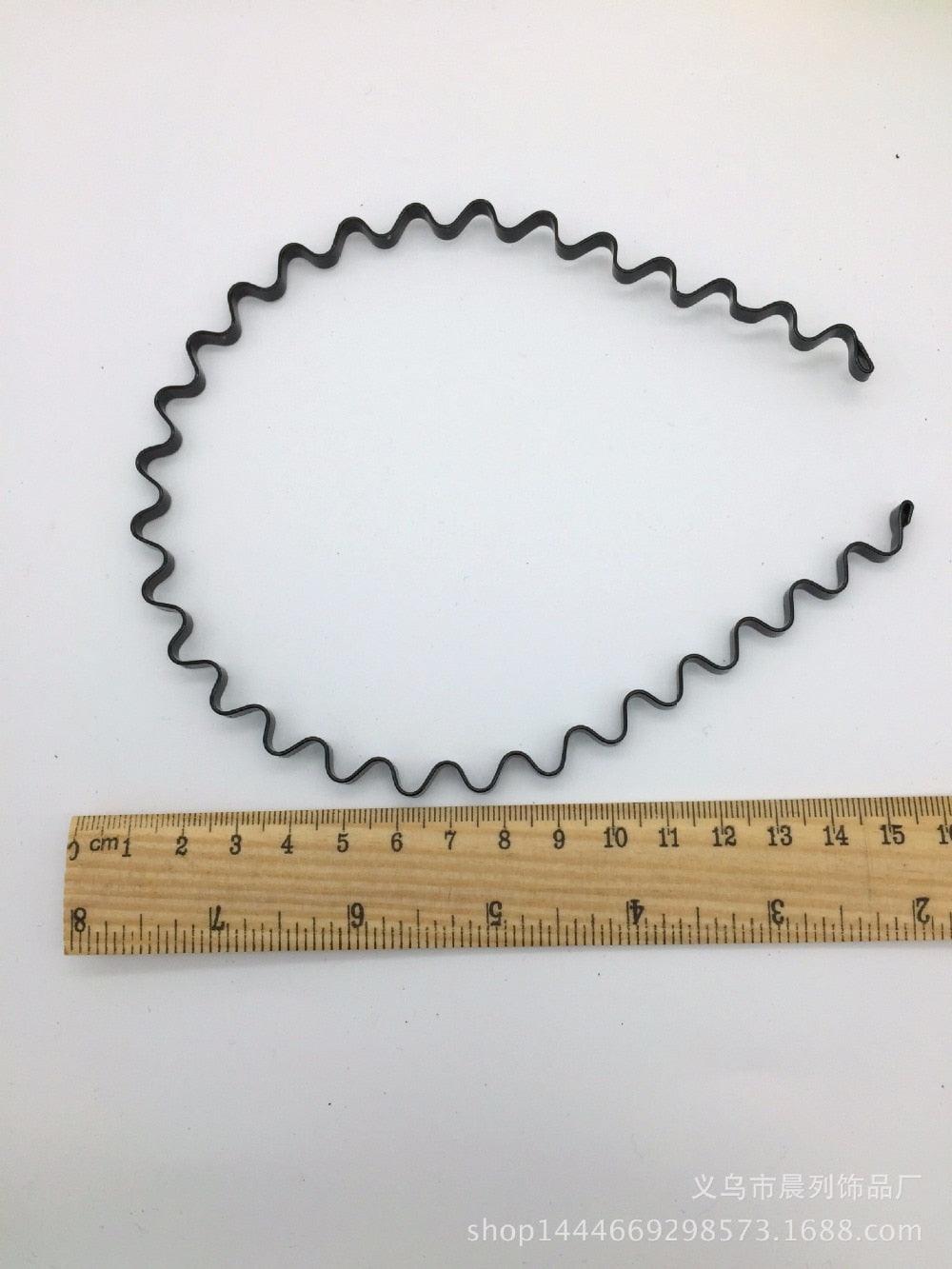 1 pc Fashion Wave Men's Women Unisex Black Wavy Hair Head Hoop Band Sport Headband Hairband Gorgeous Hair Accessories For Men And Women