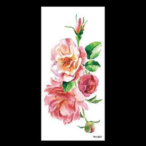1 Pcs Elegant Temporary Tattoos Stickers Rose Flowers Arm Shoulder Tattoo Waterproof Big Luxury Flower For Womens