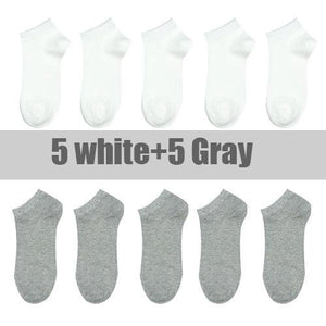10 Pairs Breathable No Show Sports Socks Solid Color Boat Socks Comfortable Cotton Ankle Socks For Men And Women