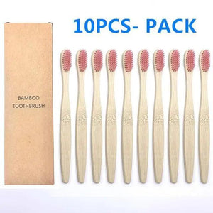 10 Pcs Natural Colorful Toothbrush Eco Friendly Soft Bamboo Toothbrush Bamboo Tooth Dental Oral Care Wood Tooth Brushes