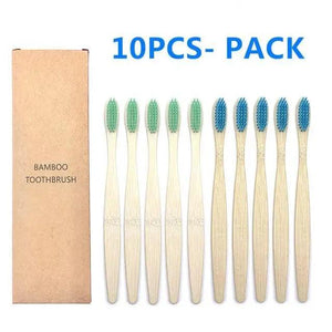 10 Pcs Natural Colorful Toothbrush Eco Friendly Soft Bamboo Toothbrush Bamboo Tooth Dental Oral Care Wood Tooth Brushes