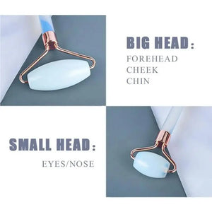 100% Natural Opal Clear Blue Roller Guasha Set - Massage Beauty Tools for Skin Firming Natural Glow and Stress Relief