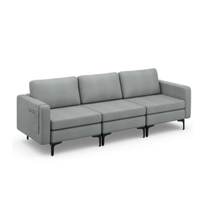 1/2/3/4-Seat Convertible Sectional Sofa with Reversible Ottoman-3-Seat by DirectDeals