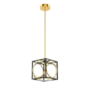 Modern LED Pendant Light with 42 Inches Adjustable Suspender-Black