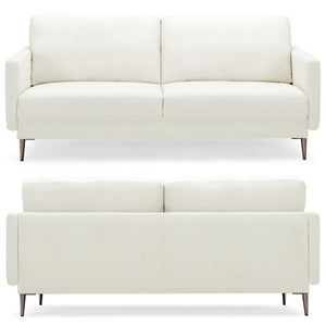 Modern Loveseat with Comfy Backrest Cushions-White