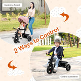 4-in-1 Baby Tricycle Toddler Trike with Convertible Seat-Blue