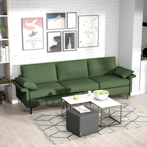 Large 3-Seat Sofa Sectional with Metal Legs for 3-4 people-Rust Red
