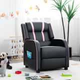 Kids Recliner Chair with Side Pockets and Footrest-Blue