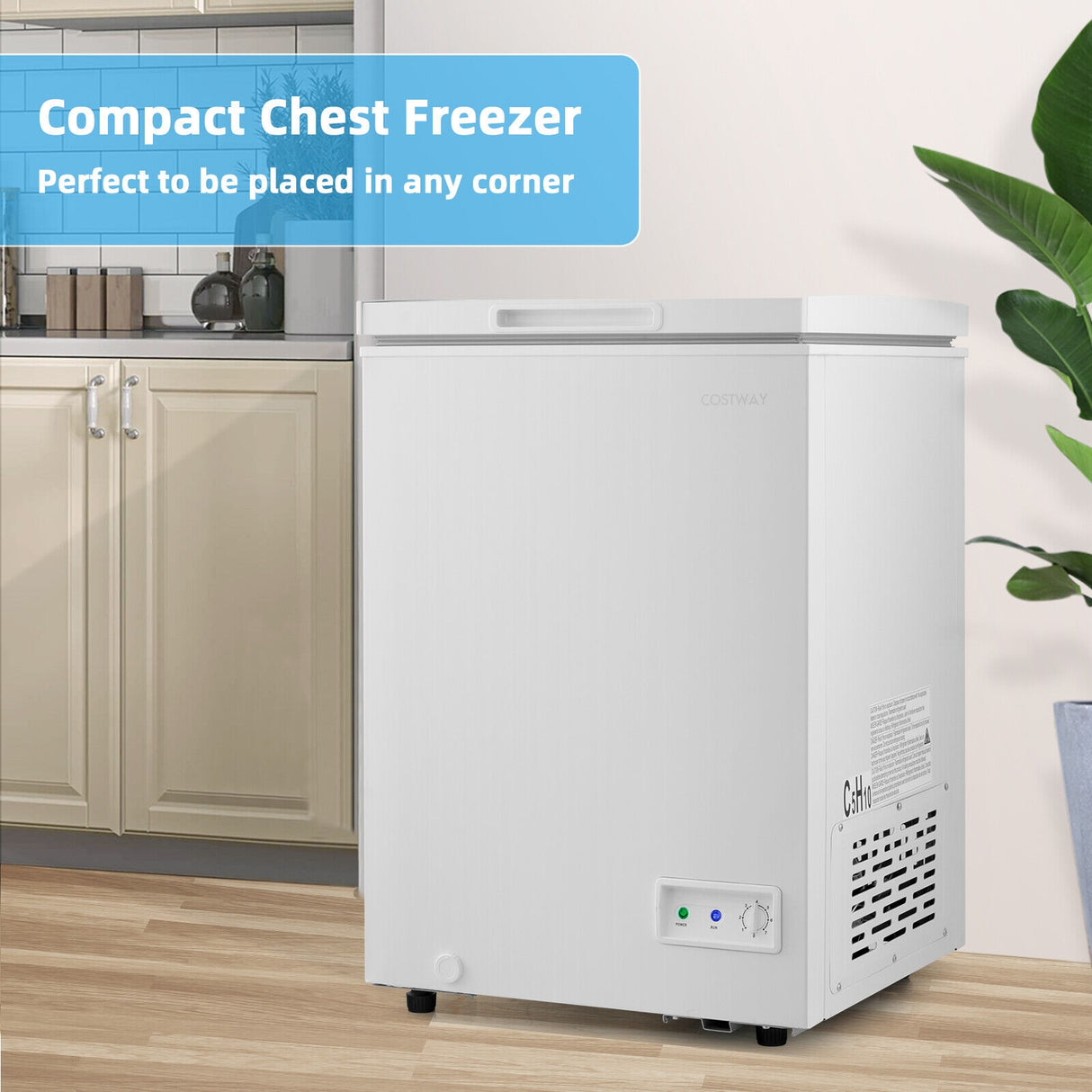 3.5/5 Cu.ft Compact Chest Freezer with Removable Storage Basket-5 Cubic Feet