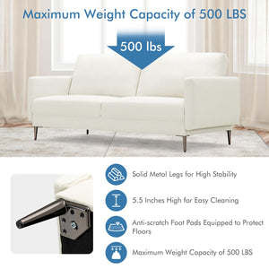 Modern Loveseat with Comfy Backrest Cushions-Gray