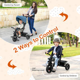 4-in-1 Baby Tricycle Toddler Trike with Convertible Seat-Blue