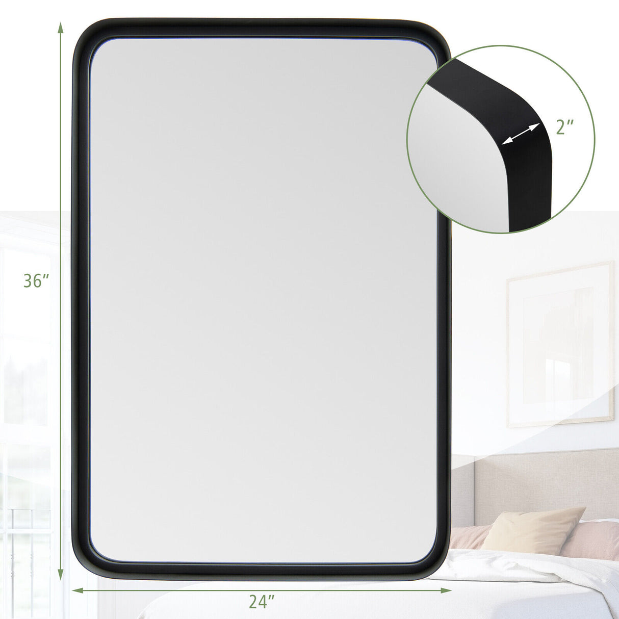 Rectangular Wall Mount Bathroom Mirror Vanity Mirror-M