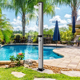 7.2 Feet Solar-Heated Outdoor Shower with Free-Rotating Shower Head-Black